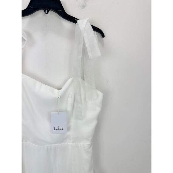 Lulus Radiant Romance White Tie Strap Maxi Dress Formal Bridal Wedding XL NWT - Picture 6 of 13